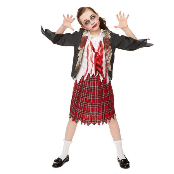 Karnival Zombie School Girl Halloween Fancy Dress Costume