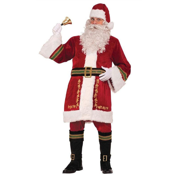 Adult Classic Santa Claus Costume Plush Regal Father Christmas