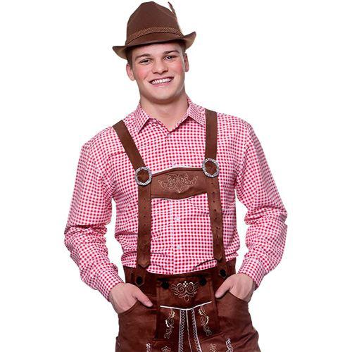 Adult Men's Oktoberfest Bavarian Check Fancy Dress Shirt