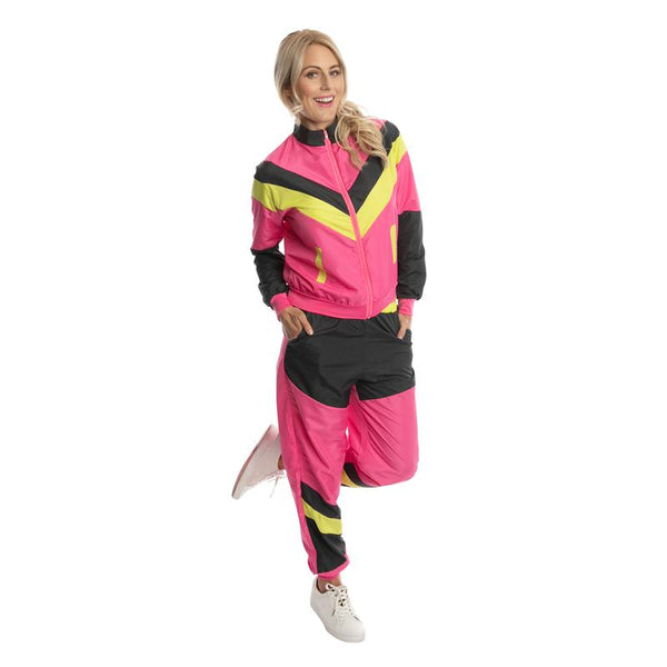Adult Women's 80's Neon Shell Suit Fancy Dress Costume Scouser