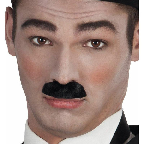 Black Charlie Chaplin Style Stick On Moustache Fancy Dress Costume Acc The Online Toy Store