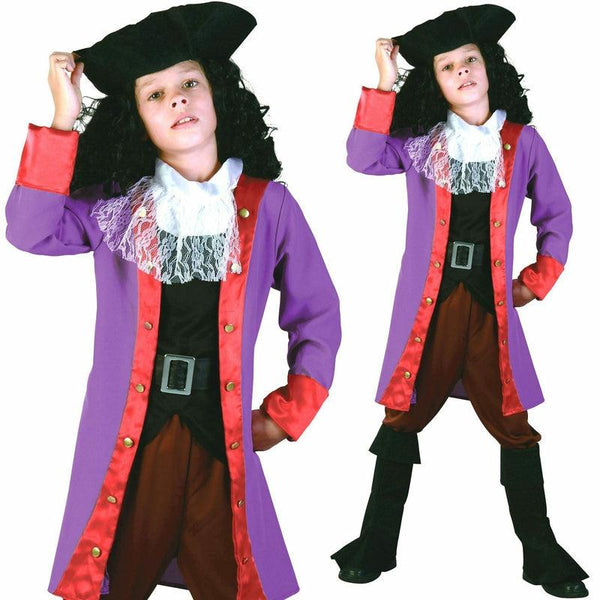 Boys Captain Hook Costume World Book Day Pirate Sailor Child Fancy Dress  Outfit