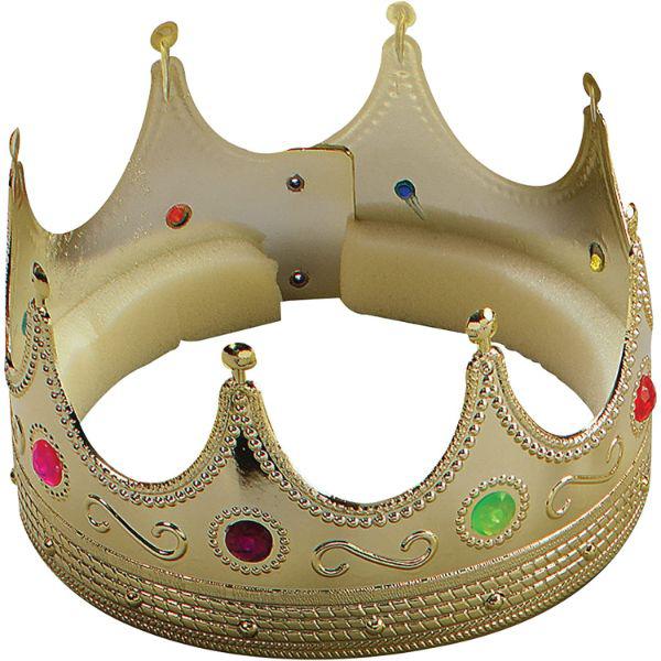 Bristol Novelty King Queen Crown with Jewels Adult Fancy Dress Costume