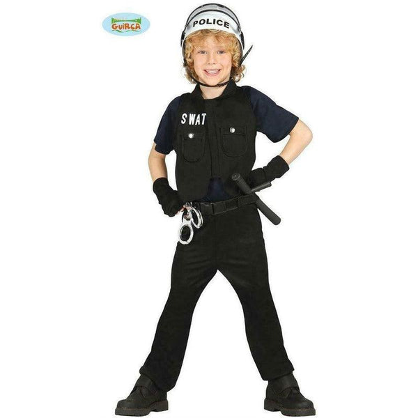 Kids SWAT Officer Police Fancy Dress Costume