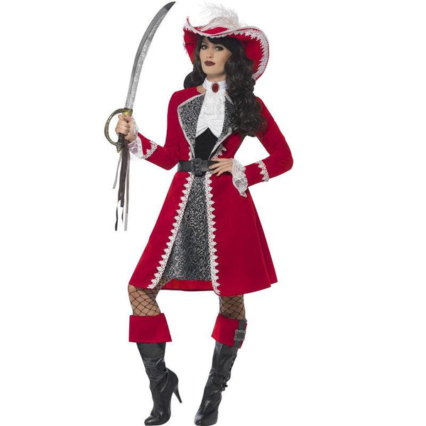 Ladies Deluxe Authentic Lady Captain Costume Pirate Hook Peter Pan Fan -  The Online Toy Store
