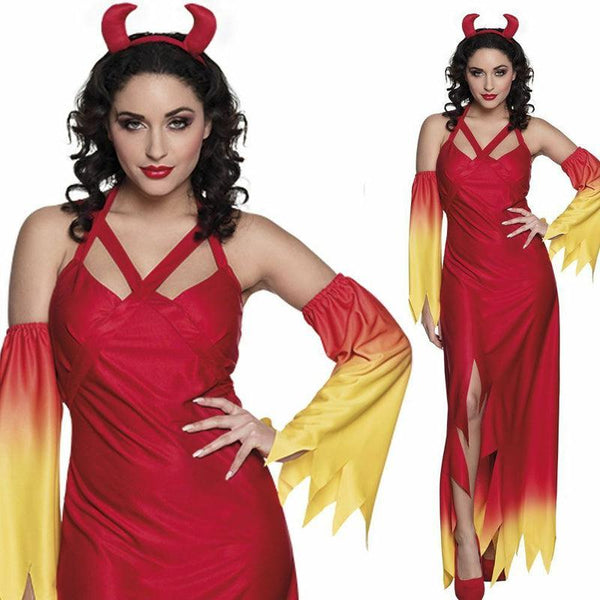 Ladies Fire Devil Costume Halloween Womens Fancy Dress Outfit - The Online Toy Store Ladies Fire Devil Costume Halloween Womens Fancy Dress Outfit - The Online Toy Store