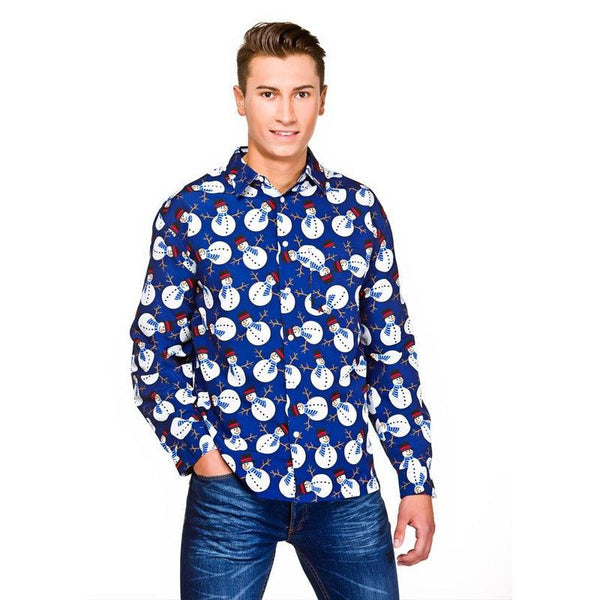 Mens Christmas Shirts Long Sleeved Xmas Fancy Dress Adult Outfit Mens Christmas Shirts Long Sleeved Xmas Fancy Dress Adult Outfit