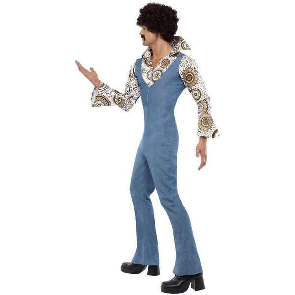 Mens Groovy Dancer Costume 60s 70s Disco Adult Fancy Dress Outfit