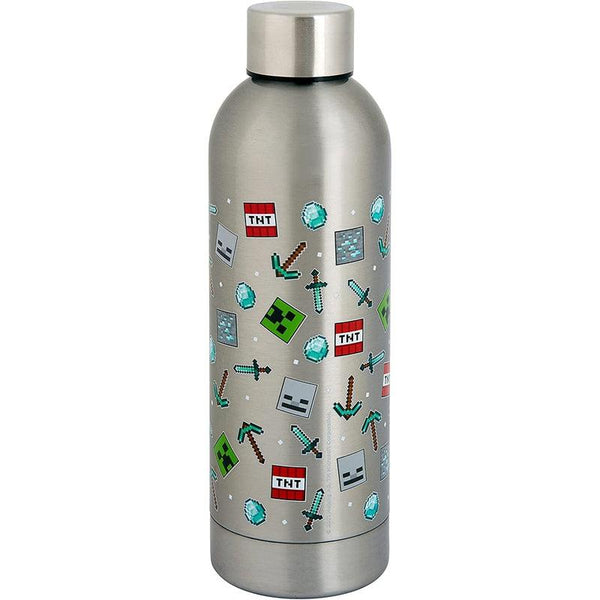 Minecraft Stainless Steel MOBS & DIAMONDS Water Bottle (Silver) - The  Online Toy Store