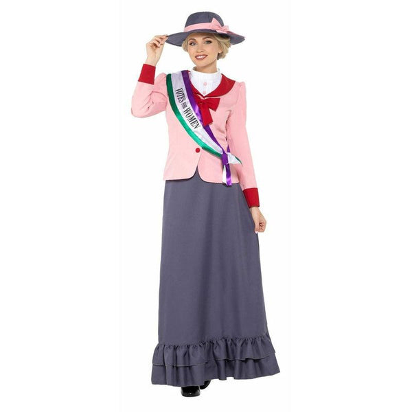 Womens Victorian Suffragette Costume Fancy Dress Pankhurst Women Votes