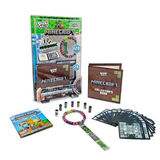 Sticki Rolls Minecraft Collectors Book and Wristband Set