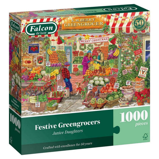 Falcon De Luxe Festive Greengrocers 1000 Piece Jigsaw Puzzle
