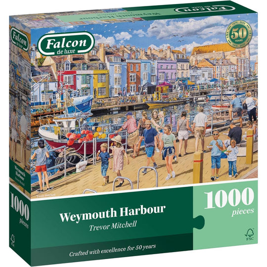 Falcon De Luxe Weymouth Harbour 1000 Piece Jigsaw Puzzle