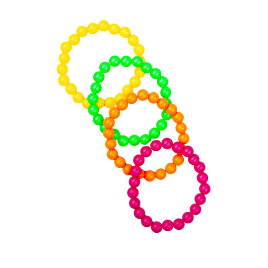 80s Neon Bead Bracelets - Wicked Costumes Adult Fancy Dress
