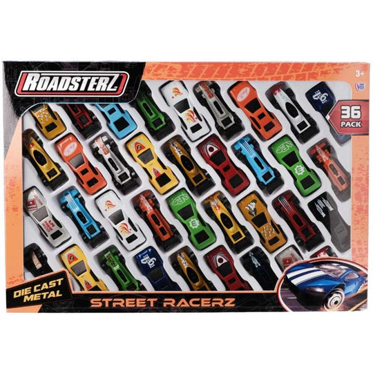 Roadsterz Street Racerz Die Cast Metal Cars (36 Pack)