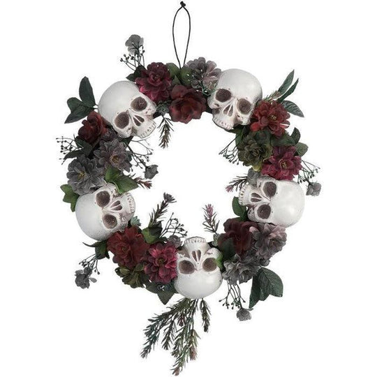Boland Flower Wreath with Skulls Halloween Party Decoration