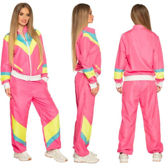 Boland Retro Babe Shell Suit 80s Women's Fancy Dress Costume - Neon Pink
