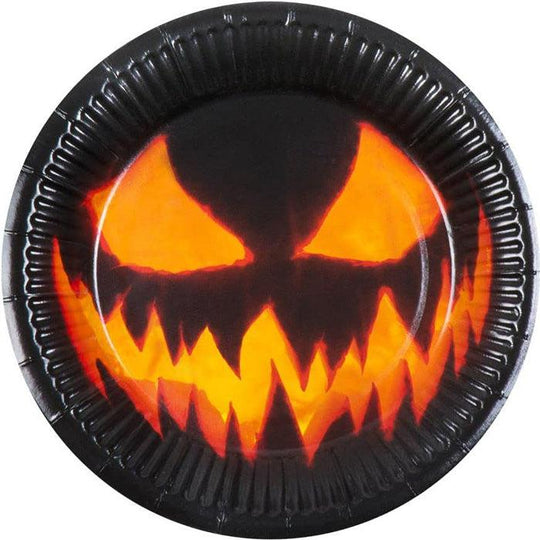 Boland Set 10 Paper Plates Creepy Pumpkin