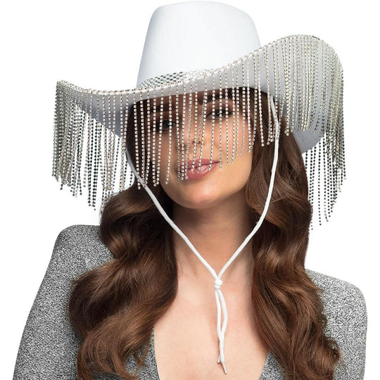 Boland Showgirl Cowboy Hat Women's Fancy Dress - White
