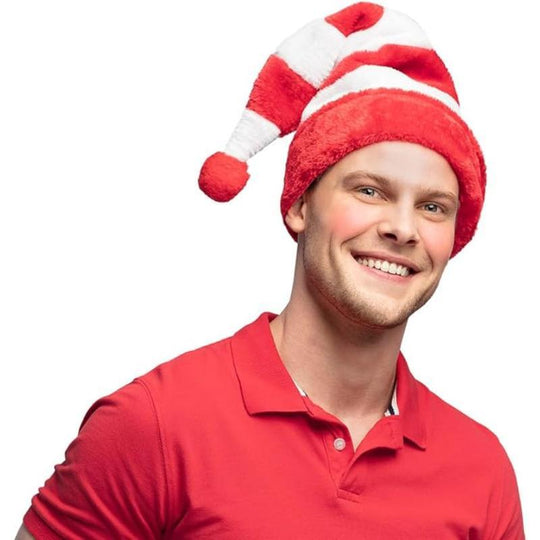 Boland Striped Santa Hat Adult Christmas Fancy Dress