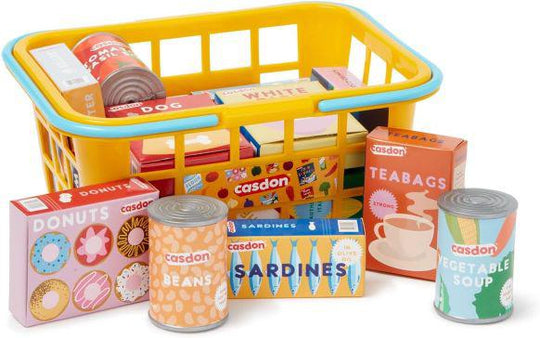 Casdon Pretend Play Shopping Basket with Food
