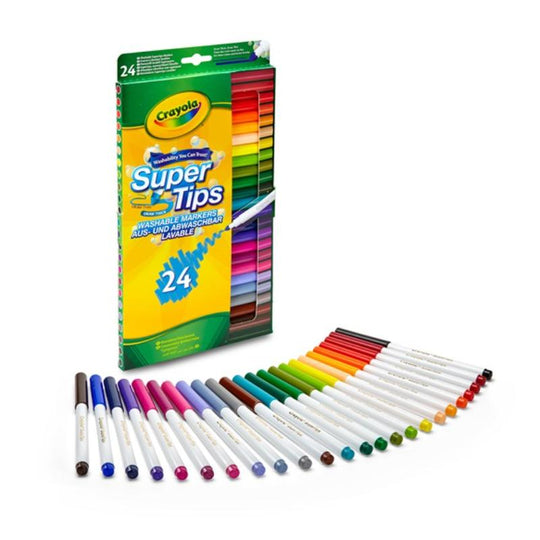Crayola SuperTips Washable Marker Pens (Pack of 24)