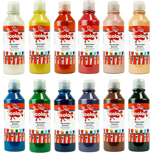 Scola Washable Ready Mixed Paint (12 x 300ml)