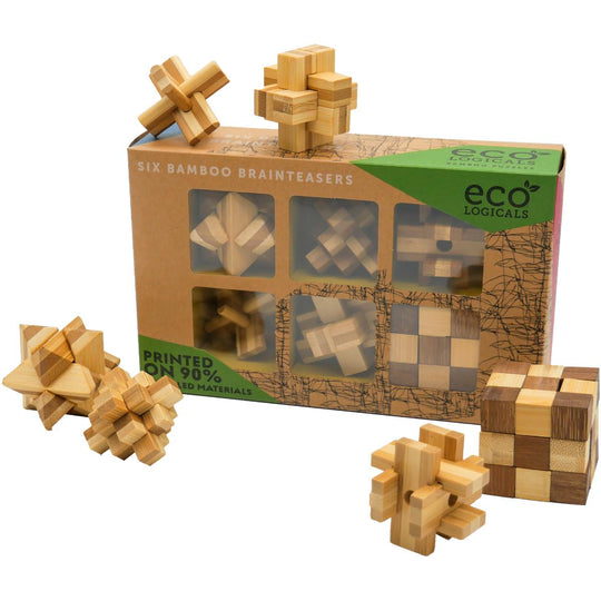 Eco Logicals Bamboo Brain Teaser Puzzles (6 Pack)