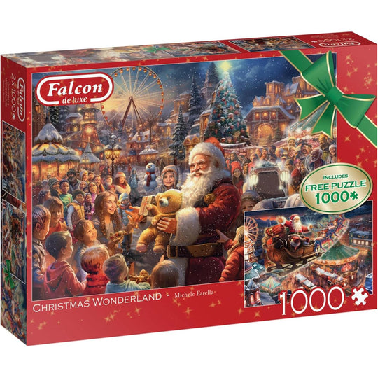 Falcon De Luxe Christmas Wonderland 2 x 1000 Piece Jigsaw Puzzles