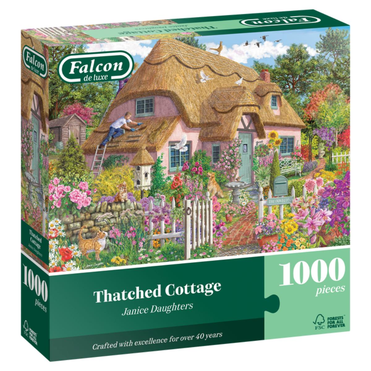 Falcon De Luxe Thatched Cottage 1000 Piece Jigsaw Puzzle - The Online ...