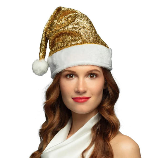 Gold Santa Hat - Boland Adult Christmas Fancy Dress