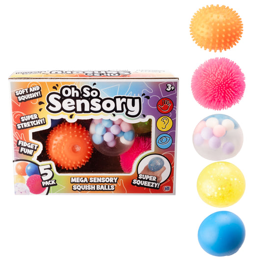 HTI Toys Oh So Sensory Mega Sensory Squish Balls (5 Pack)