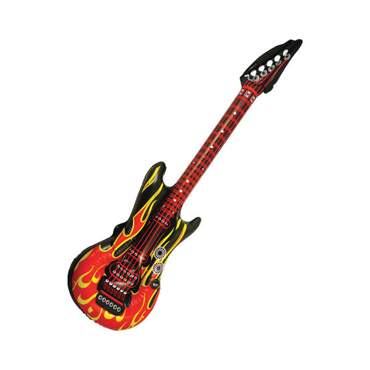 Henbrandt Inflatable Guitar with Flame Design Fancy Dress Accessory