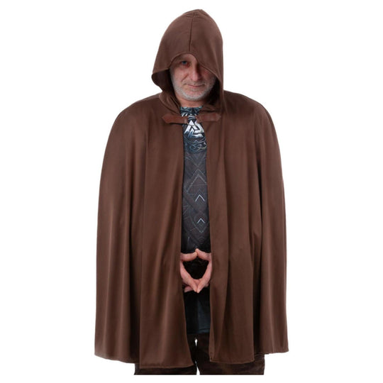 Historical Hooded Cape (Brown) - Smiffys Adult Fancy Dress