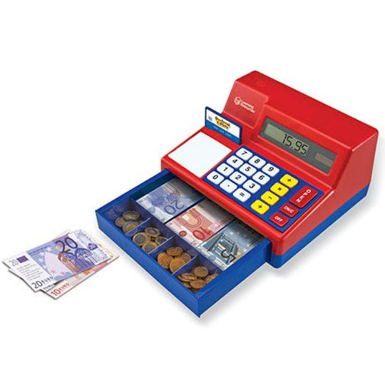 Learning Resources Pretend & Play Calculator Cash Register with Euro Money