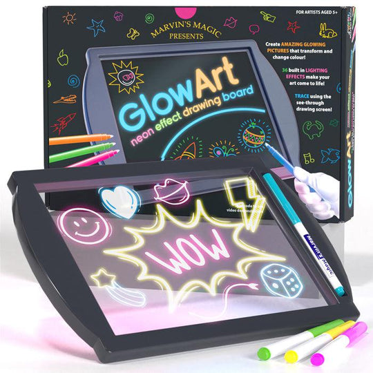 Marvins Magic Glow Art Neon Drawing Board - Black