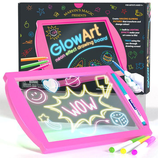 Marvins Magic Glow Art Neon Drawing Board - Pink