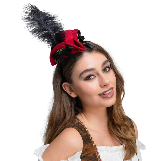 Mini Pirate Hat on a Headband - Wicked Costumes Adult Fancy Dress