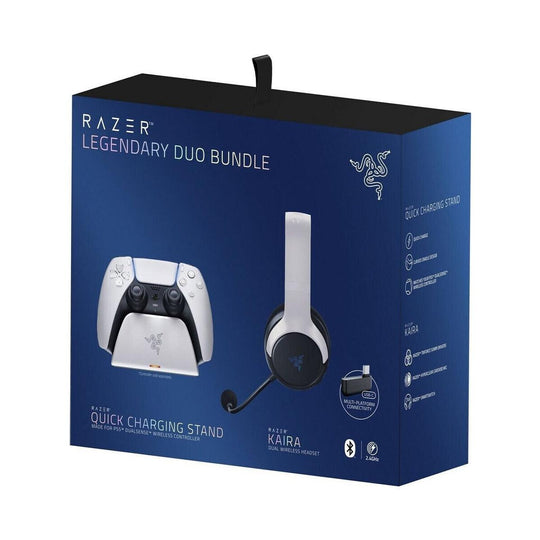 Razer Kaira Sony PS5 Dual Wireless Gaming Headset + Quick Charging Stand Bundle