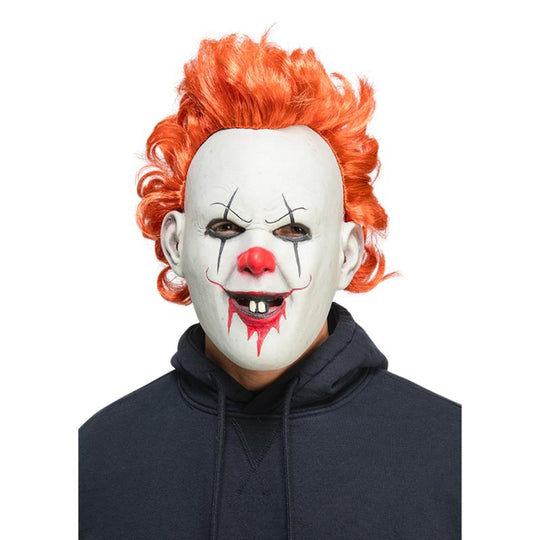 Red Haired Clown Mask - Wicked Costumes Adult Fancy Dress Accessory