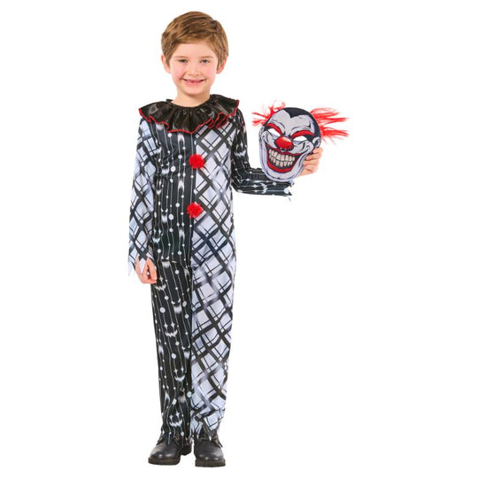 Rubies Monochrome Sinister Clown Suit Child Fancy Dress Costume
