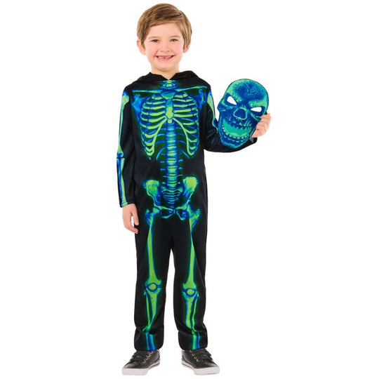 Rubies Neon Green Skeleton Child Halloween Fancy Dress Costume
