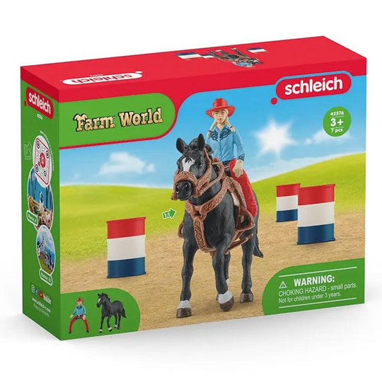 Schleich Farm World - Cowgirl Barrel Racing Fun