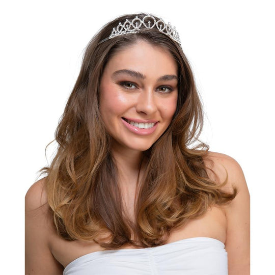 Silver Diamante Tiara - Wicked Costumes Adult Fancy Dress
