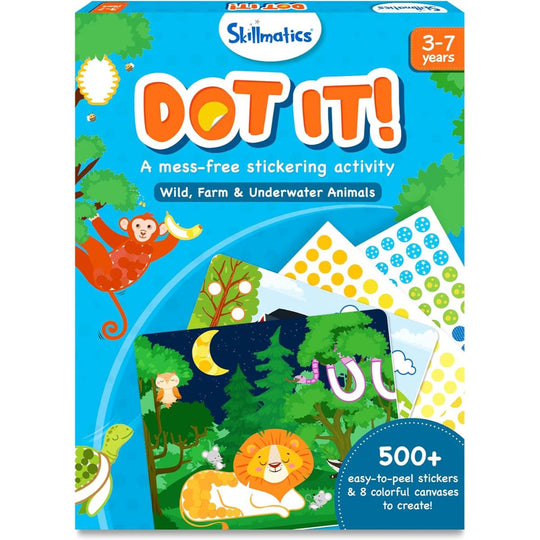 Skillmatics Dot It Sticker Art - Wild, Farm & Underwater Animals