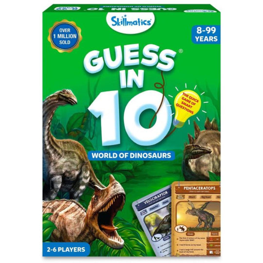 Skillmatics Guess in 10 Trivia Card Game - World of Dinosaurs