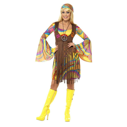 Smiffys Groovy Hippie Lady Women's Fancy Dress Costume