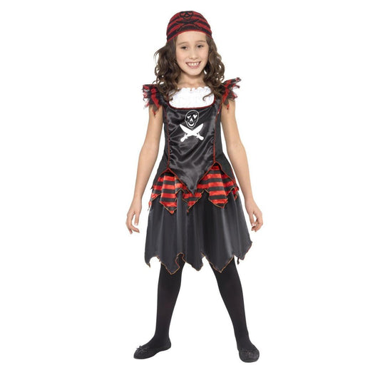 Smiffys Pirate Skull & Crossbones Girl's Fancy Dress Costume