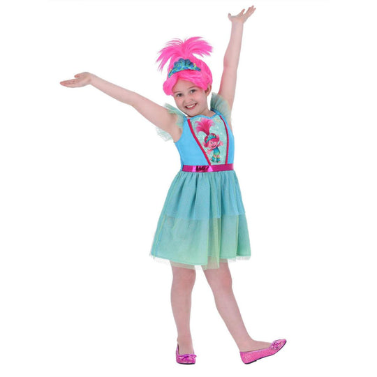 Smiffys Poppy Trolls Band Together Girl's Fancy Dress Costume