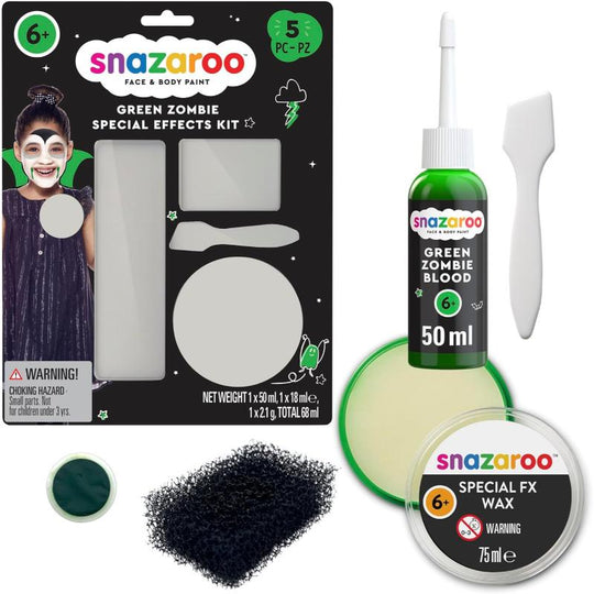 Snazaroo Face and Body Paint Special FX - Green Zombie Gel Kit